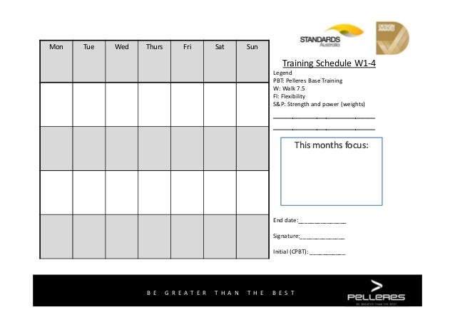 4 week schedule template