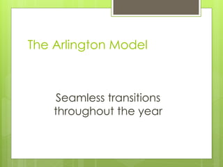The Arlington Model



     Seamless transitions
    throughout the year
 