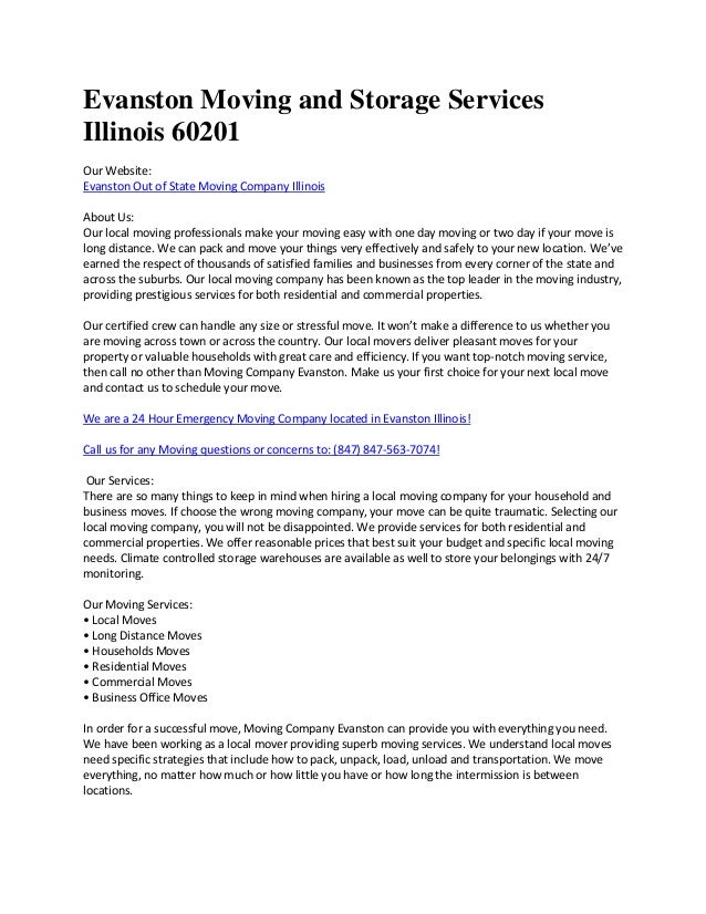 PBTP Moving Company Evanston