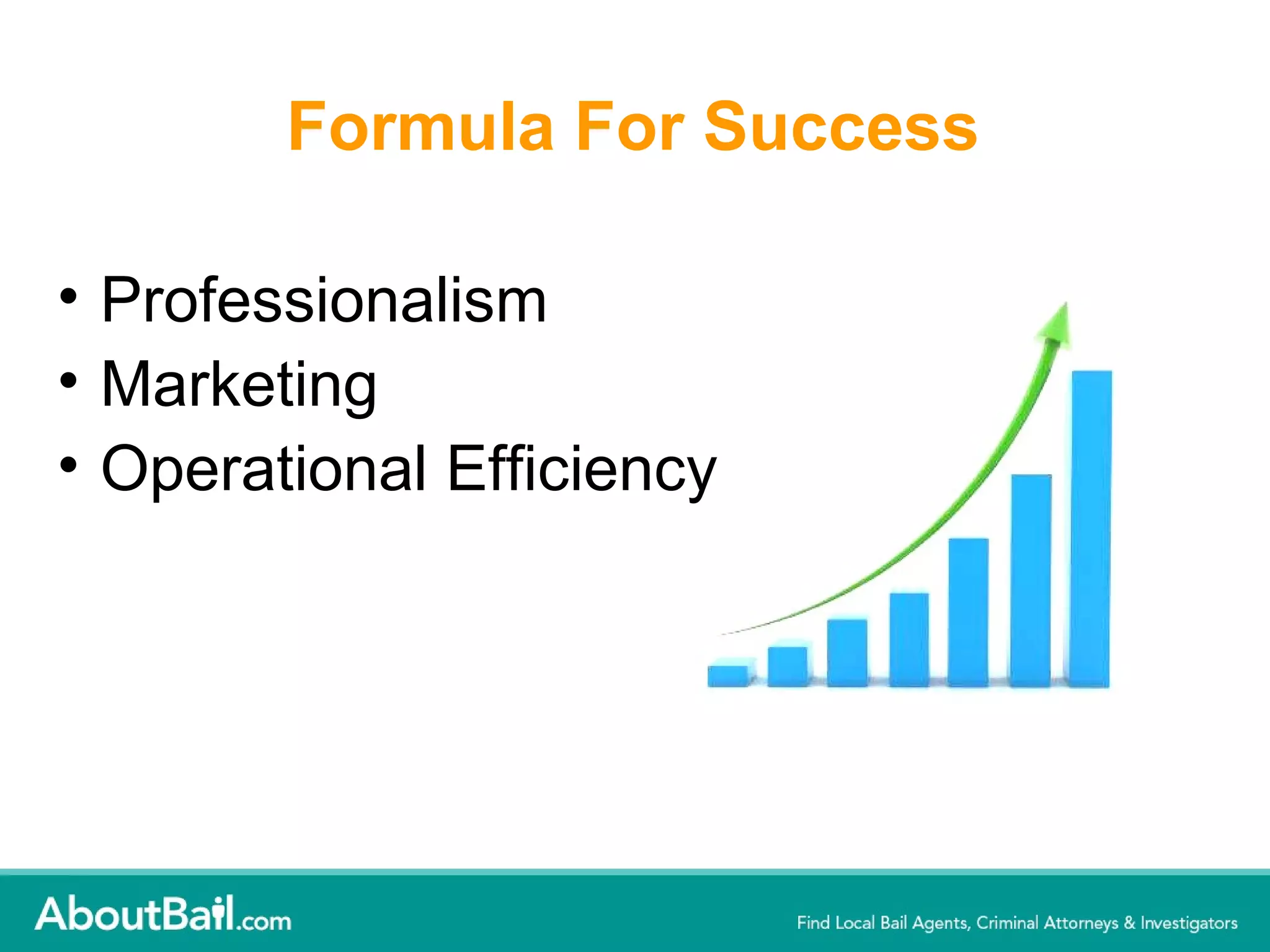 Formula For Success Professionalism  Marketing Operational Efficiency 