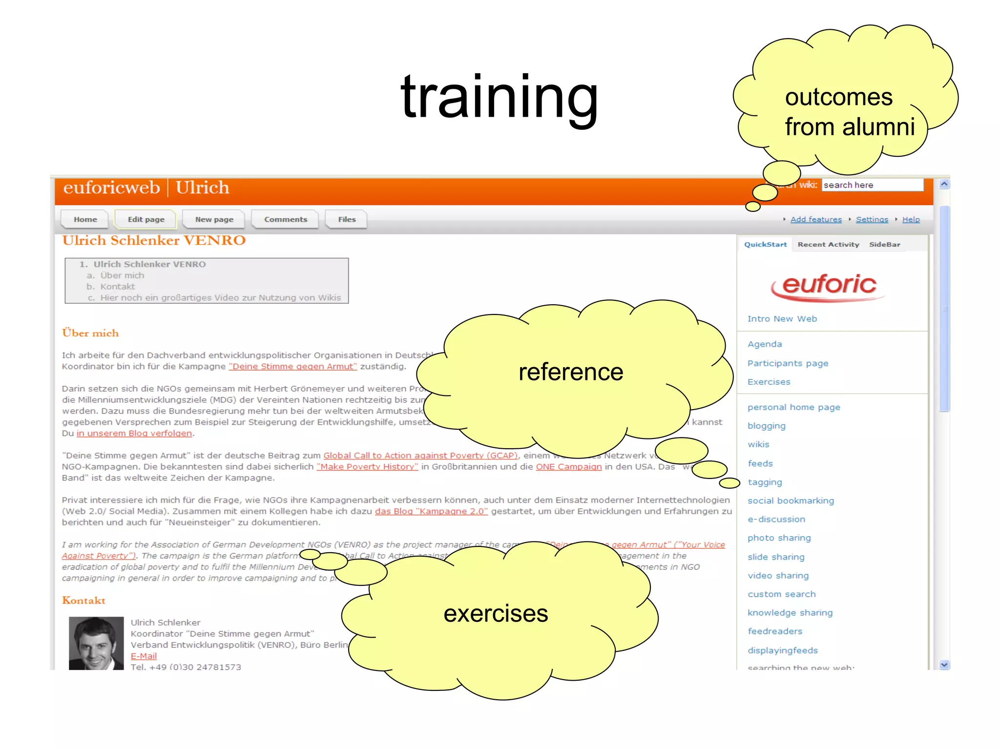 training exercises outcomes from alumni reference