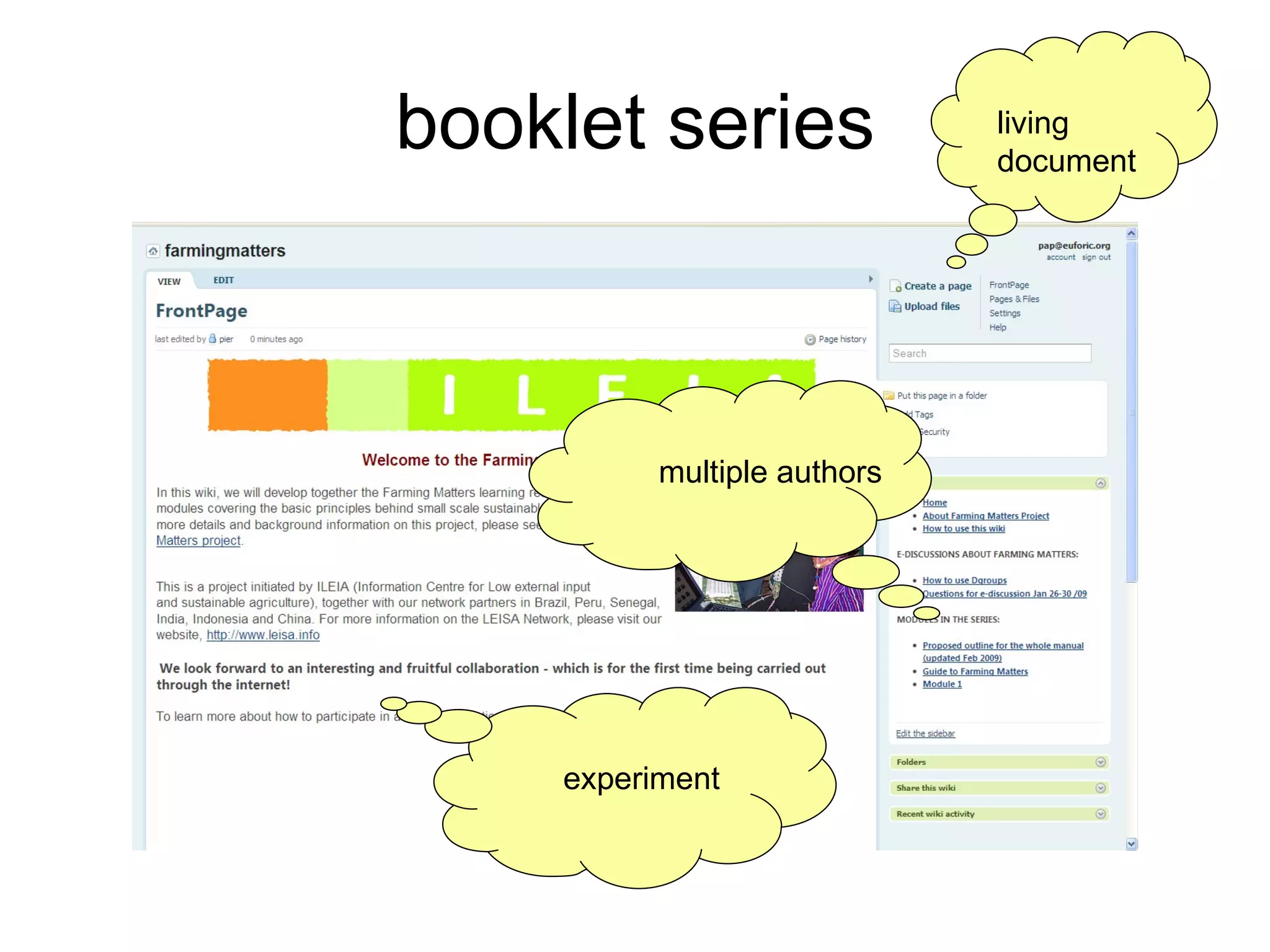 booklet series experiment living document multiple authors