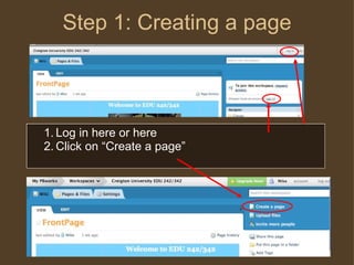 Step 1: Creating a page ,[object Object],[object Object]