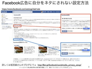 Facebook広告に自分をネタにされない設定方法
https://www.facebook.com/settings?tab=ads




詳しくは坂田誠さんのブログにて                       http://8en.j...