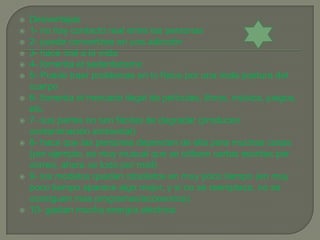    Desventajas
   1- no hay contacto real entre las personas
   2- puede convertirse en una adicción
   3- hace mal a la vista
   4- fomenta el sedentarismo
   5- Puede traer problemas en lo físico por una mala postura del
    cuerpo
   6- fomenta el mercado ilegal de películas, libros, música, juegos,
    etc.
   7- sus partes no son fáciles de degradar (producen
    contaminación ambiental)
   8- hace que las personas dependan de ella para muchas cosas
    (por ejemplo, es muy inusual que se utilicen cartas escritas por
    correo, ahora va todo por mail)
   9- los modelos quedan obsoletos en muy poco tiempo (en muy
    poco tiempo aparece algo mejor, y si no se reemplaza, no se
    consiguen mas programas/accesorios)
   10- gastan mucha energía eléctrica
 