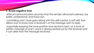 Ethics in communication, communication context | PPTX