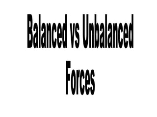 Balanced vs Unbalanced Forces 