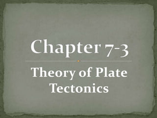 Theory of Plate
  Tectonics
 