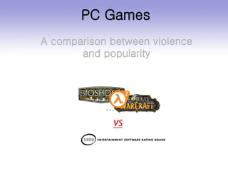 PC Games A comparison between violence and popularity 
