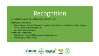 ICRISAT Governing Board 2019 PC meeting: Drylands in transition - Update on wide promotion of Smart Food and ICRISAT mandate crops - by Ms. Joanna Kane Potaka