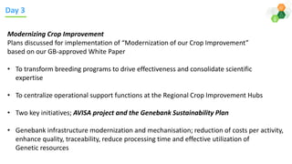 Update to ICRISAT Governing Board on Global Planning Meeting 4-8 February 2019 by Dr Kiran K Sharma