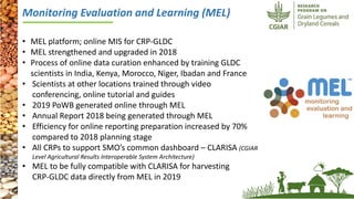 ICRISAT Governing Board 2019 PC meeting: CRP-GLDC:  Progress so far 2018-19 by Dr Kiran K Sharma