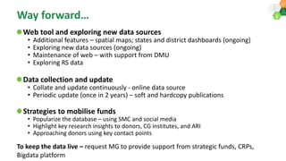 ICRISAT Governing Board 2019 PC meeting: District Level Database for India and Interactive Web Tool-by Dr S Nedumaran and team