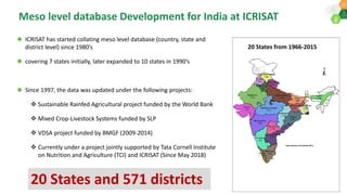 ICRISAT Governing Board 2019 PC meeting: District Level Database for India and Interactive Web Tool-by Dr S Nedumaran and team