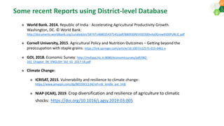 ICRISAT Governing Board 2019 PC meeting: District Level Database for India and Interactive Web Tool-by Dr S Nedumaran and team