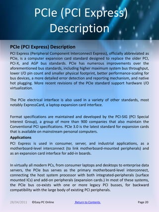 Pcie Spec.pdf Pc PinOuts EasyPCOnline | PDF