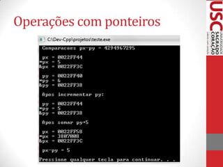 Operações com ponteiros

 