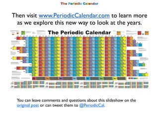 Then visit www.PeriodicCalendar.com to learn more
 as we explore this new way to look at the years.




 You can leave com...