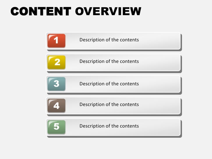 content overview free powerpoint charts 2 728