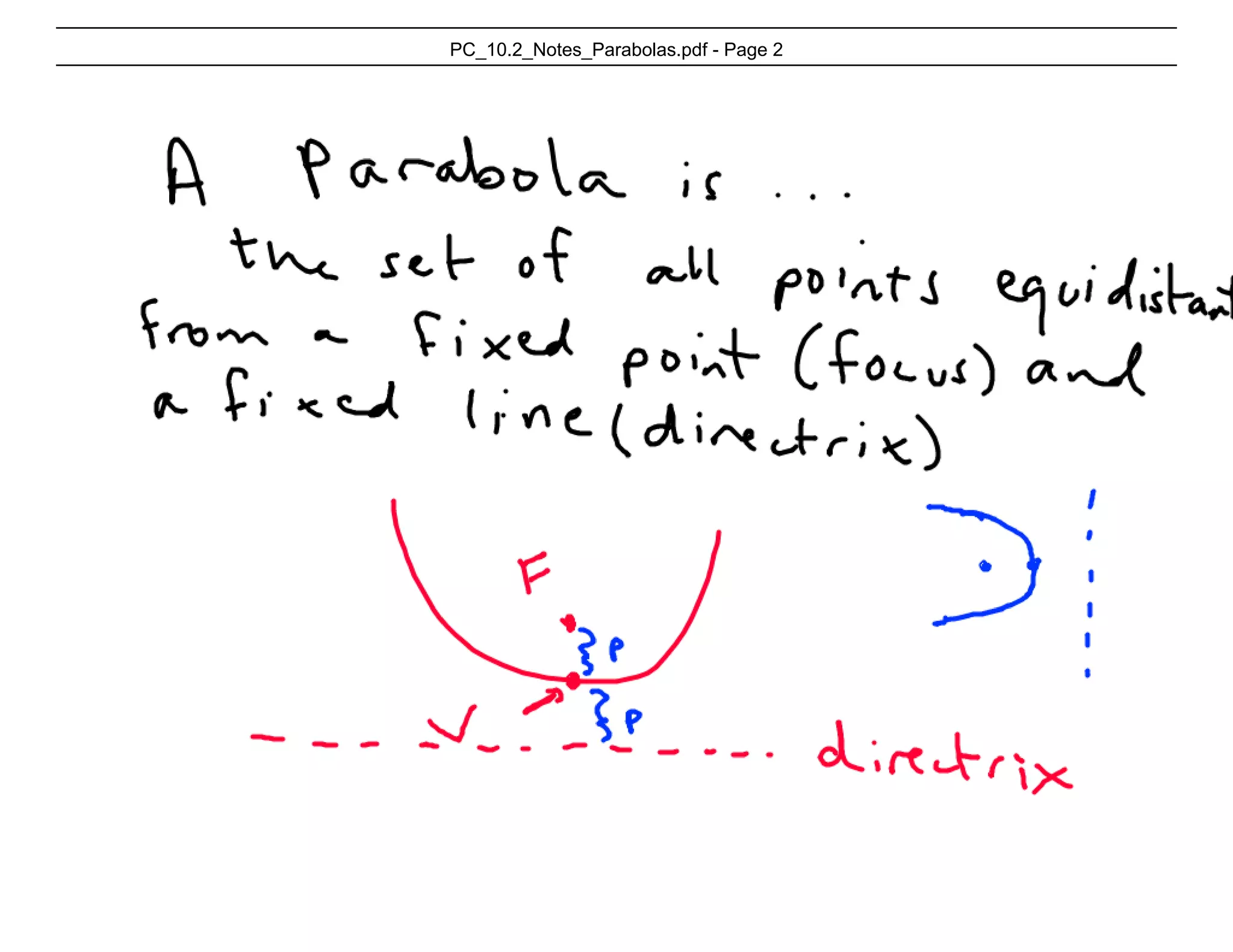 Pc 10.2 Notes Parabolas | PDF