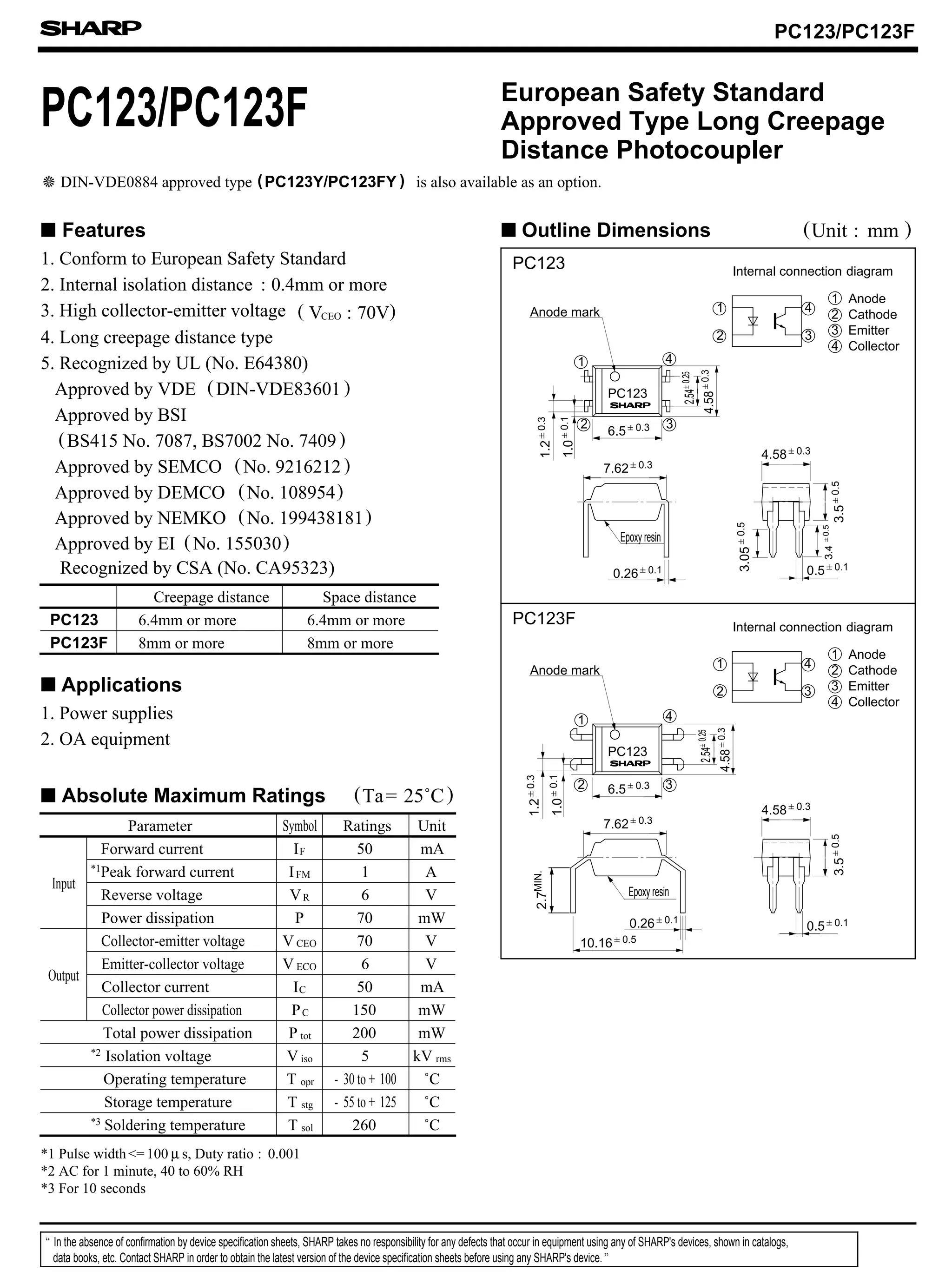 Original Opto PC123 P123 123 DIP4 New PDF