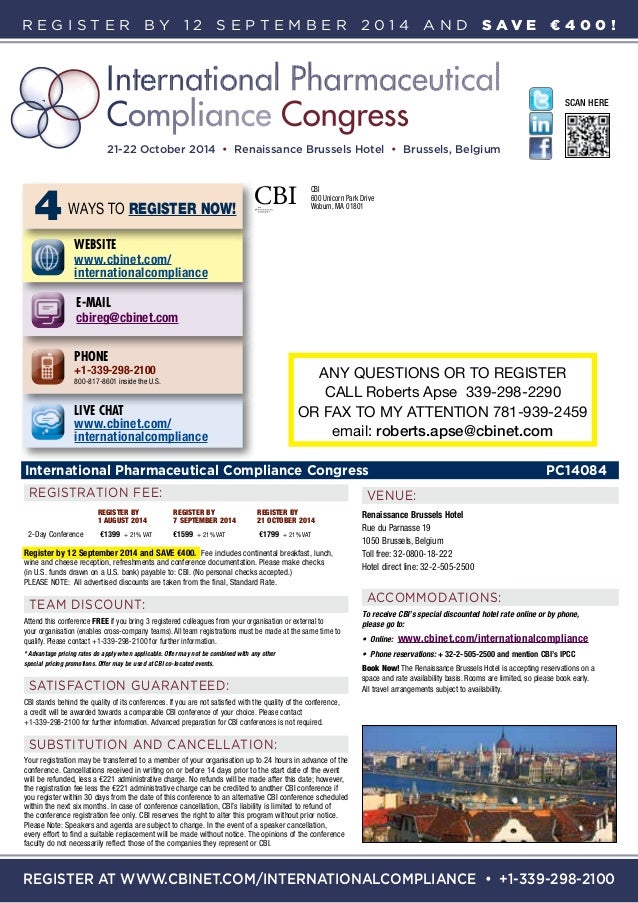 International Pharmaceutical Compliance Congress Brochure