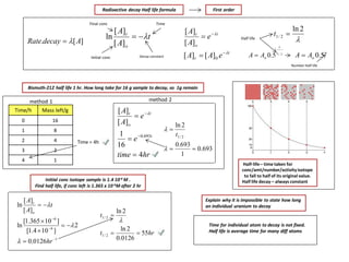 Option C Nuclear Physics, Radioactive decay and half life | PDF
