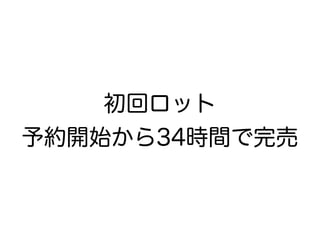 初回ロット
予約開始から34時間で完売
 