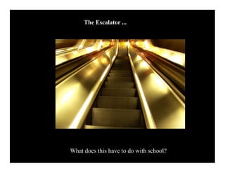 The Escalator ...




              escalator


What does this have to do with school?
 