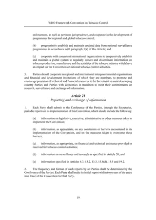 WHO Framework Convention on Tobacco Control | PDF