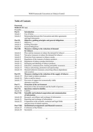 WHO Framework Convention on Tobacco Control | PDF