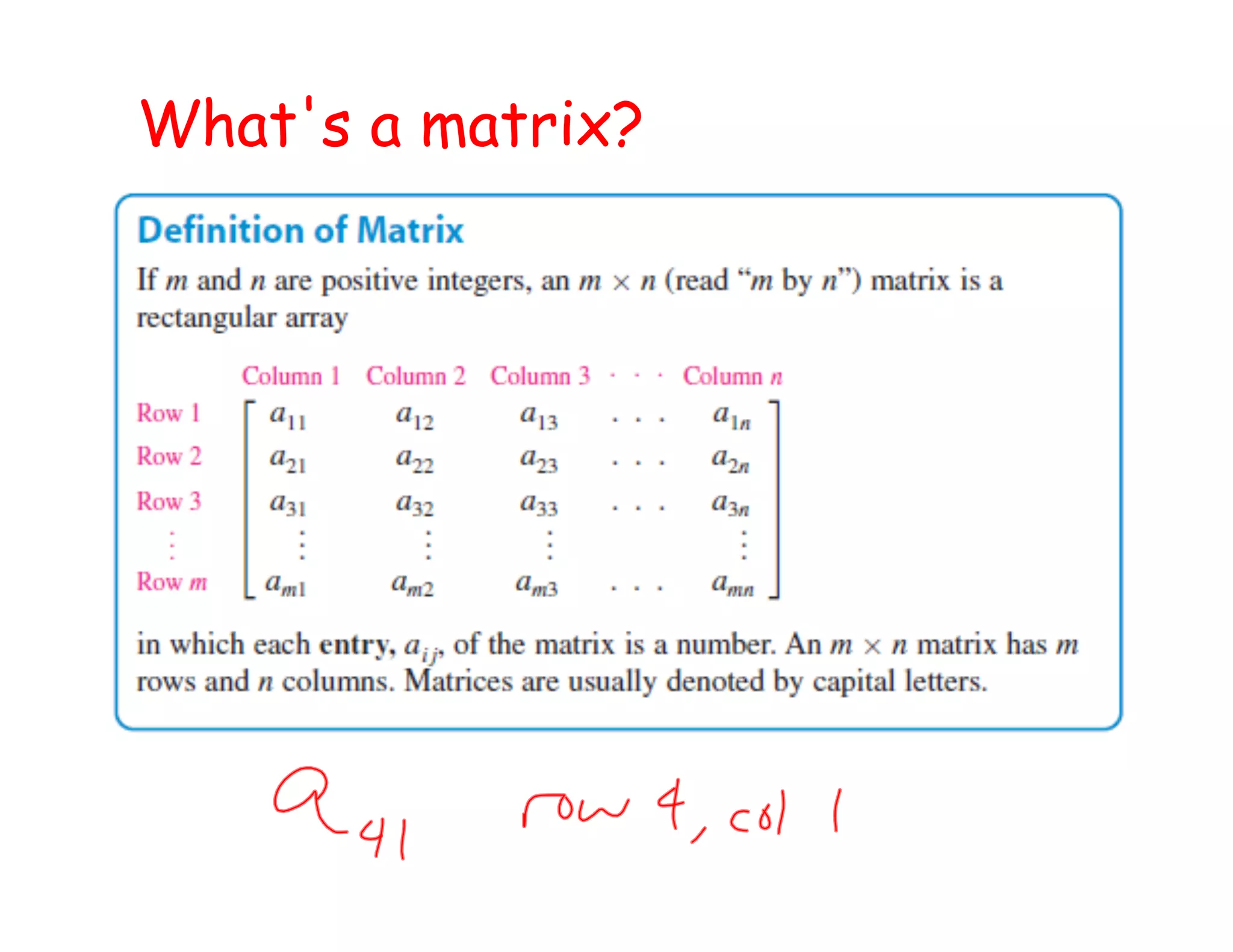 What's a matrix?