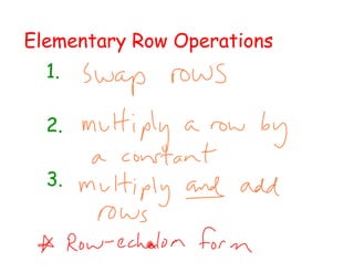 Elementary Row Operations
  1.

  2.

  3.
 