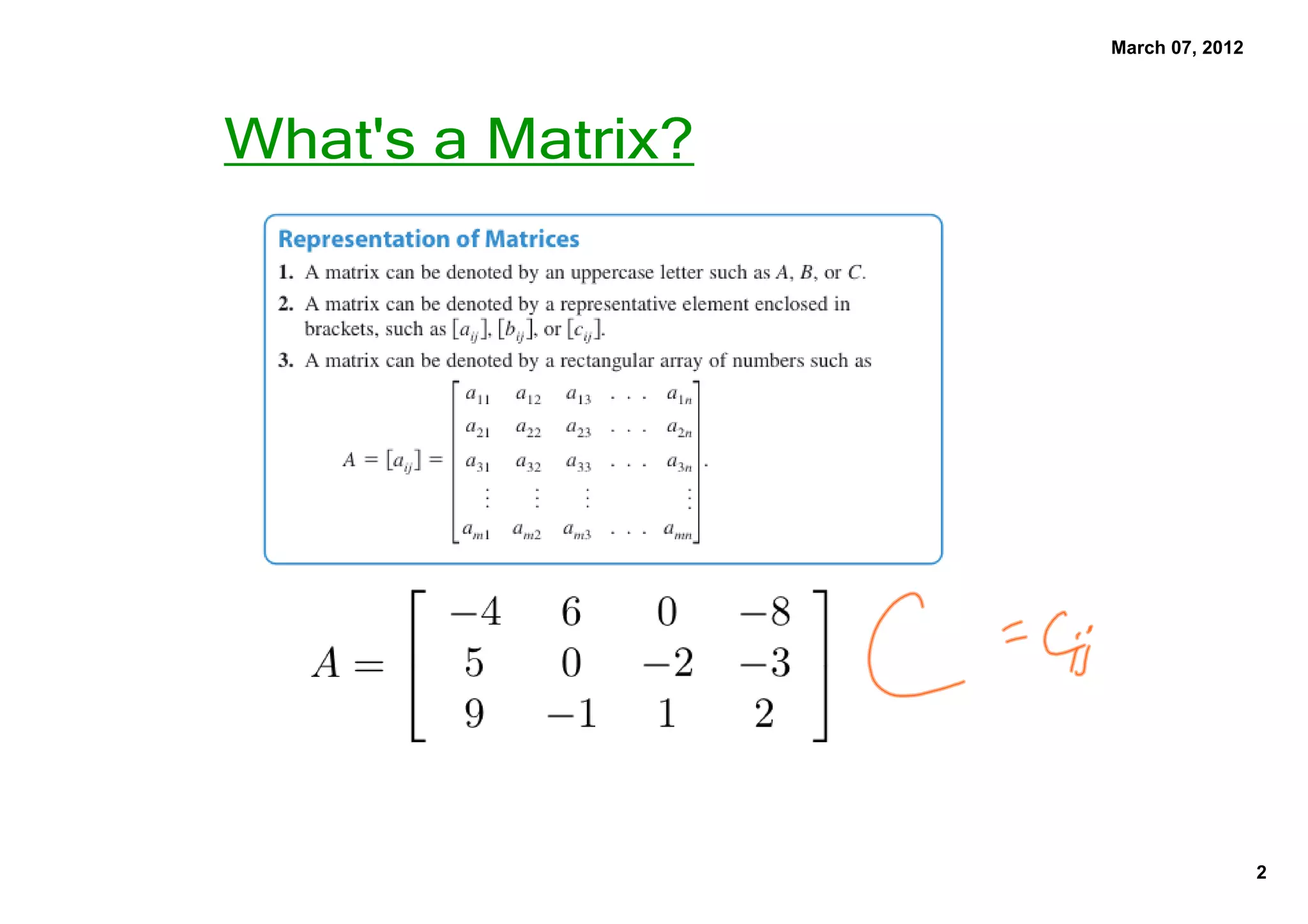 March 07, 2012
What's a Matrix?
2