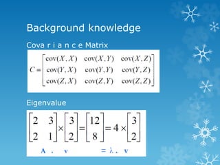 Background knowledge 
Cova r i a n c e Matrix 
Eigenvalue