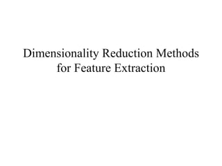 Dimensionality Reduction Methods
for Feature Extraction
 
