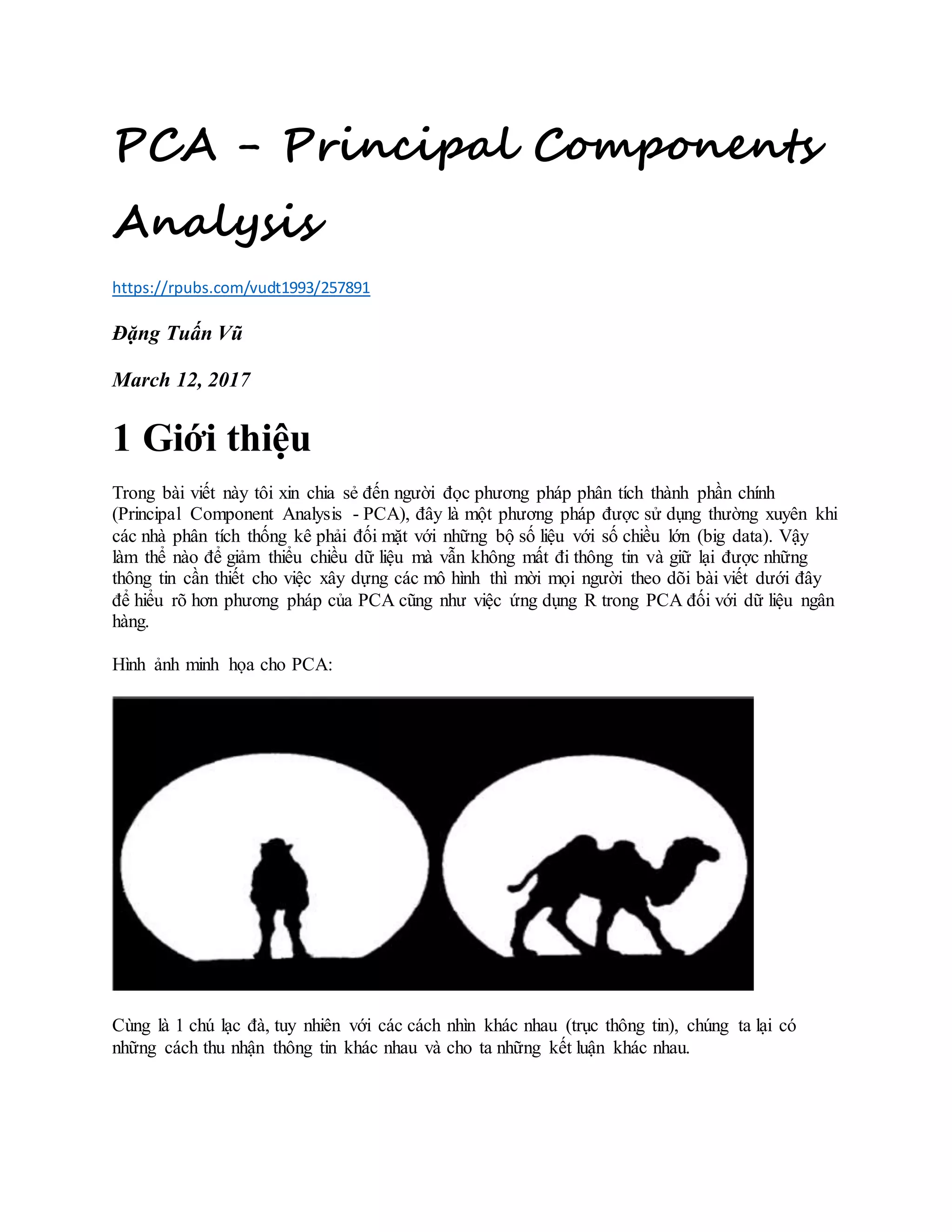 Pca principal componentsanalysis | DOCX