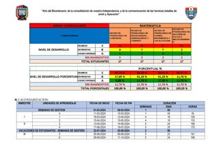 Programación anual de matemática de primer grado 2024 | DOC