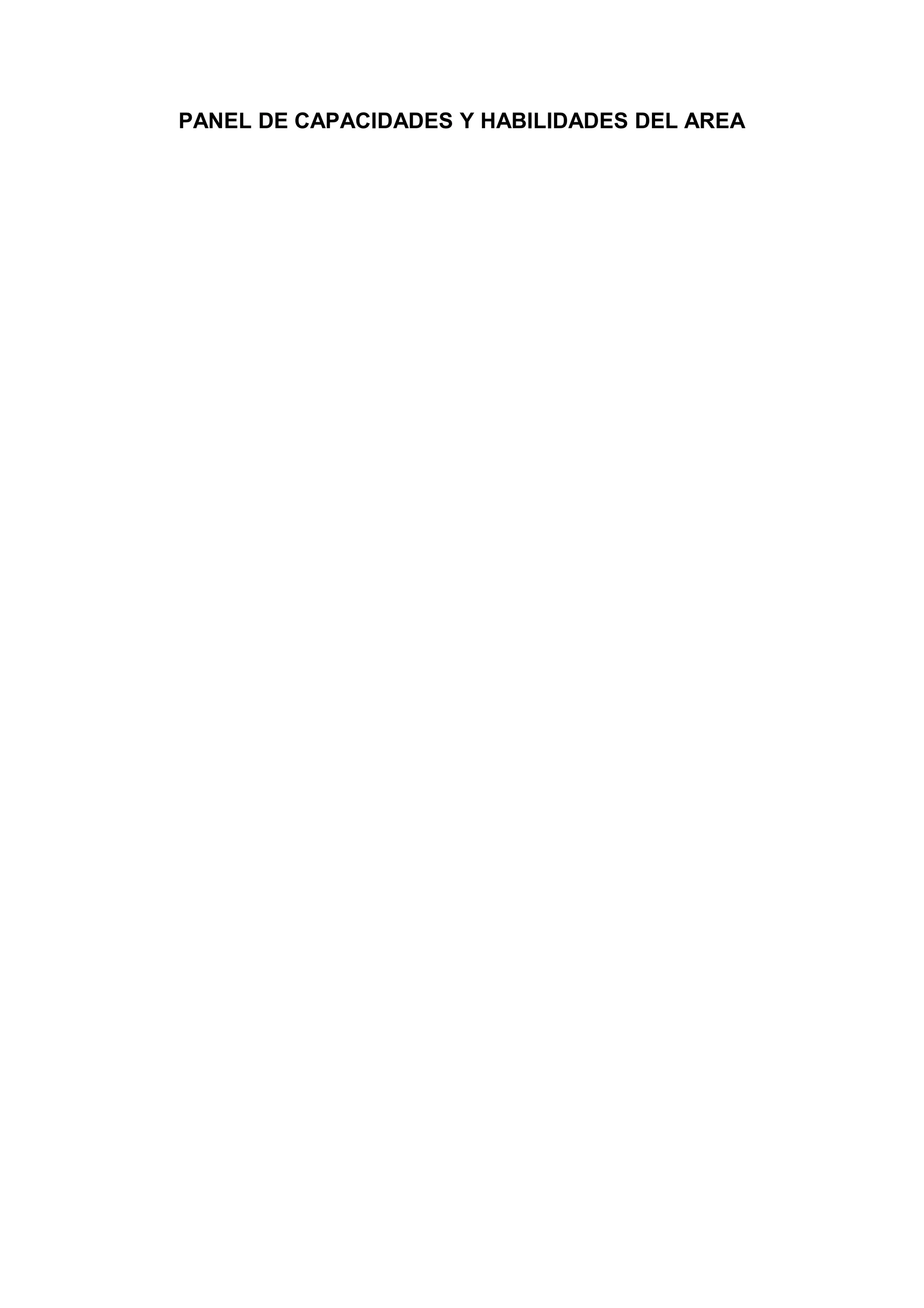 PANEL DE CAPACIDADES Y HABILIDADES DEL AREA
 