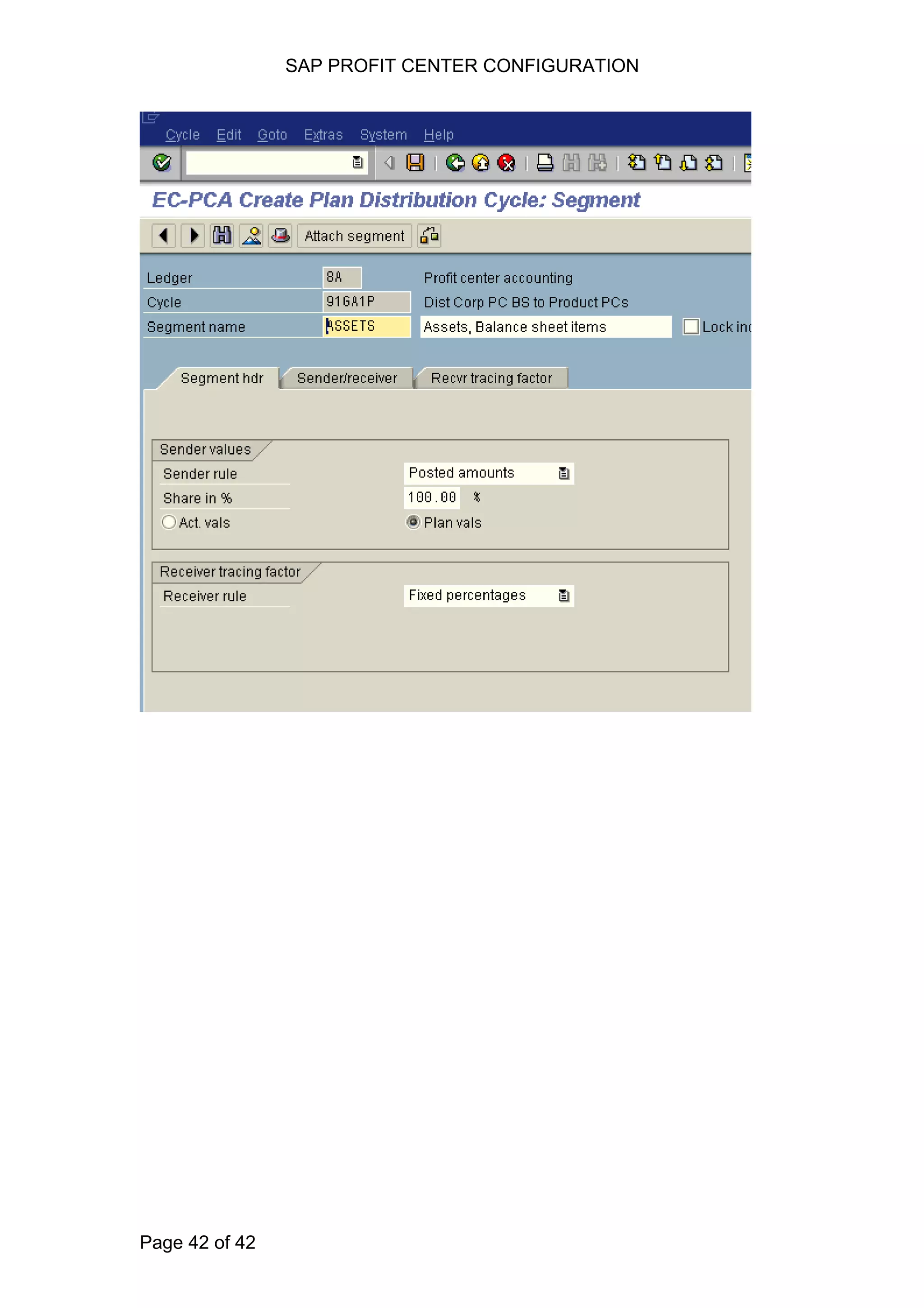 SAP PROFIT CENTER CONFIGURATION
Page 42 of 42
 
