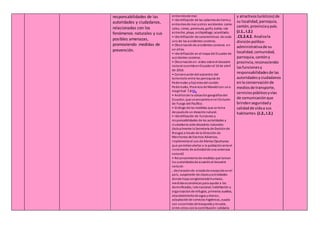 responsabilidades de las
autoridades y ciudadanos,
relacionadas con los
fenómenos naturales y sus
posibles amenazas,
promoviendo medidas de
prevención.
entrantesde mar.
• Identificación de las salientesde tierra y
entrantesde mar yotros accidentes como:
cabo, istmo, península, golfo, bahía, isla
estrecho, playa, archipiélago, acantilado.
• Identificación de características de cada
uno de los accidentes costeros.
• Observaciónde accidentes costeros en
un atlas.
• Identificación en el mapa del Ecuador de
accidentes costeros.
• Observaciónen video sobre el desastre
natural ocurridoenEcuador el 16 de abril
de 2016.
• Conversacióndel epicentro del
terremoto entre las parroquias de
Pedernales yCojimíesdel cantón
Pedernales, Provincia de Manabícon una
magnitud 7,8 Mw
• Análisisde la ubicacióngeográfica del
Ecuador, que se encuentra enel Cinturón
de Fuego del Pacífico.
• Diálogo de las medidas que se toma
despuésde un desastre natural.
• Identificación de funciones y
responsabilidades de las autoridades y
ciudadanos ante desastres naturales
(Actualmente la Secretaría de Gestiónde
Riesgos a través de la Dirección de
Monitoreo de Eventos Adversos,
implementa el uso de Alertas Oportunas
que permitanalertar a la poblaciónante el
incremento de actividadde una amenaza
natural)
• Reconocimientode medidas que toman
las autoridadesde acuerdoal desastre
natural:
, declaraciónde estadode excepciónenel
país, suspensión de clasesyactividades
donde haya conglomeradohumano,
medidaseconómicas para ayudar a los
damnificados, lutonacional, habilitación y
organizaciónde refugios, primeros auxilios,
abastecimientode agua yvíveres,
adaptaciónde servicios higiénicos, ayuda
con socorristas de búsqueda yrescate,
entre otros con la contribución solidaria
y atractivosturísticos) de
su localidad,parroquia,
cantón,provinciay país.
(J.1., I.2.)
.CS.2.4.2. Analizala
divisiónpolítico-
administrativade su
localidad,comunidad,
parroquia,cantóny
provincia,reconociendo
lasfuncionesy
responsabilidadesde las
autoridadesyciudadanos
enla conservaciónde
mediosde transporte,
serviciospúblicosyvías
de comunicaciónque
brindenseguridady
calidadde vidaa sus
habitantes. (J.2.,I.2.)
 