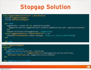 Stopgap Solution
Monday, April 22, 13
 