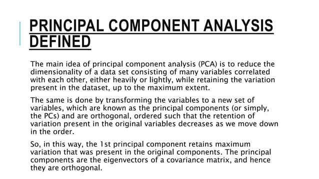 PCA and LDA in machine learning | PPTX