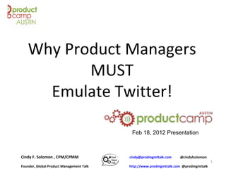 PCA8 Presentation at PCampAustin Feb 18, 2012