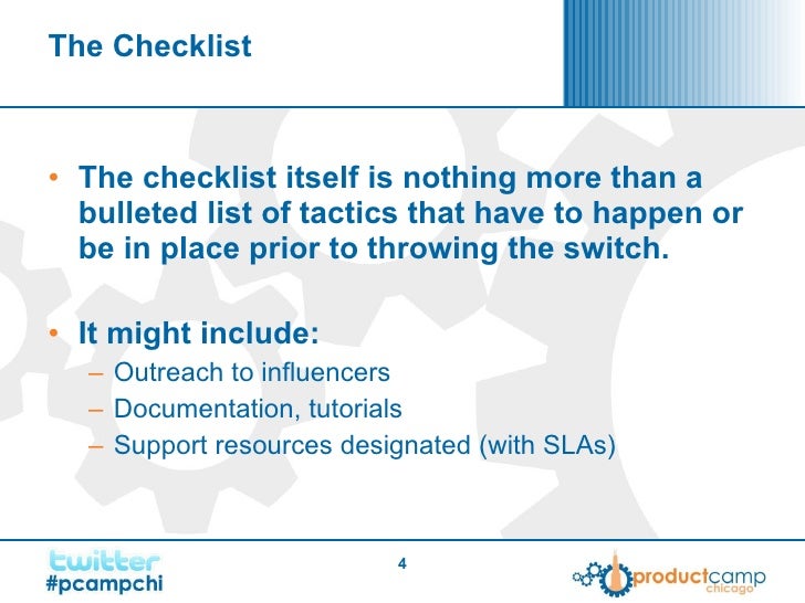 product checklist template