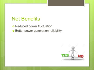 Net Benefits
Reduced power fluctuation
Better power generation reliability
