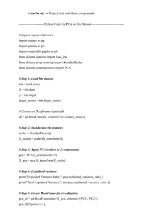 Feature Engineering and Dimensionality Reduction using PCA | PDF