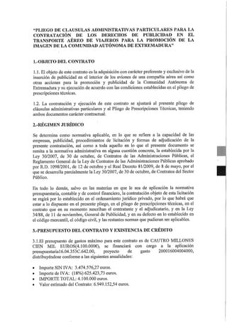 Pliegos de clausulas para aeropuerto Badajoz