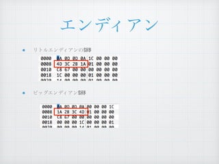 エンディアン
リトルエンディアンのSHB
ビッグエンディアンSHB
 