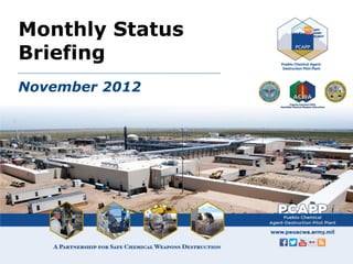 Monthly Status
Briefing
November 2012
 